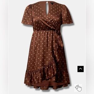 Mini bubble Charmeuse faux wrap dress